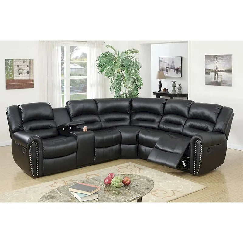 Bonded Leather Motion Sectional