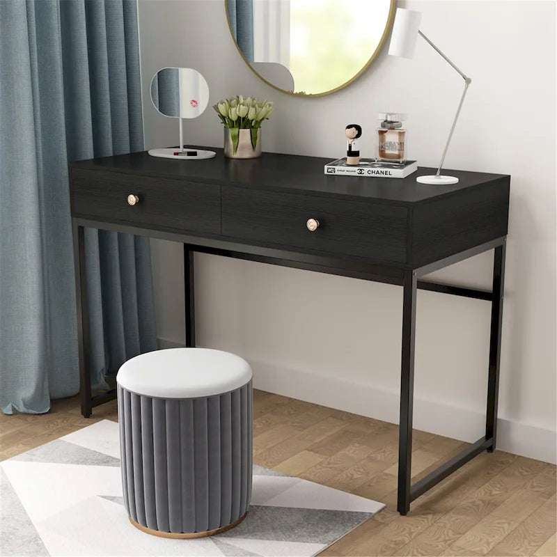 47 inch Home Office Desk Study Writing Table with 2 Storage Drawers