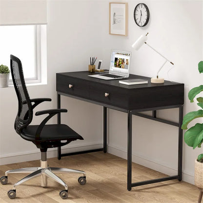 47 inch Home Office Desk Study Writing Table with 2 Storage Drawers