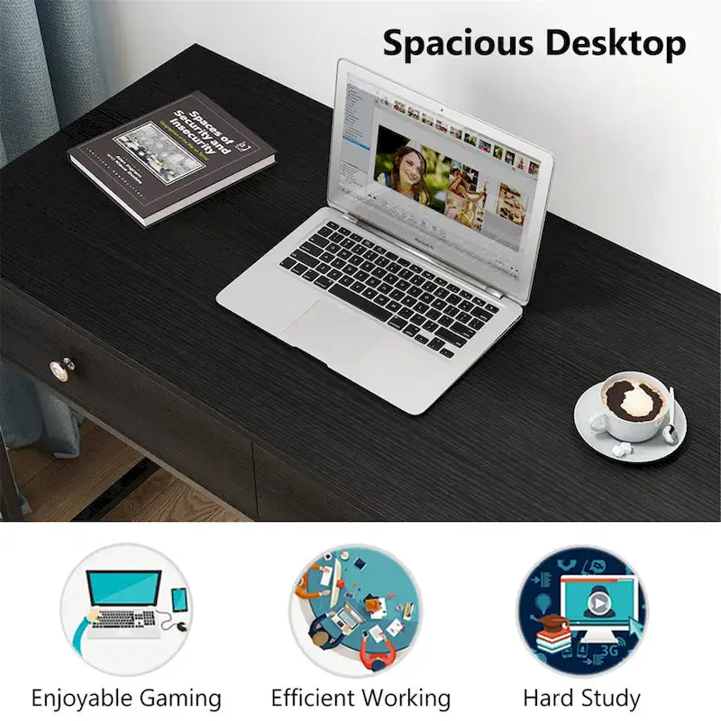 47 inch Home Office Desk Study Writing Table with 2 Storage Drawers