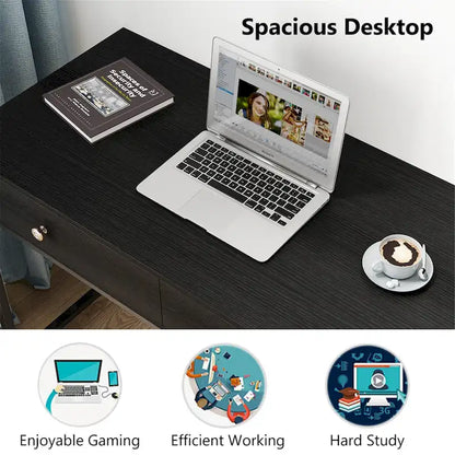 47 inch Home Office Desk Study Writing Table with 2 Storage Drawers