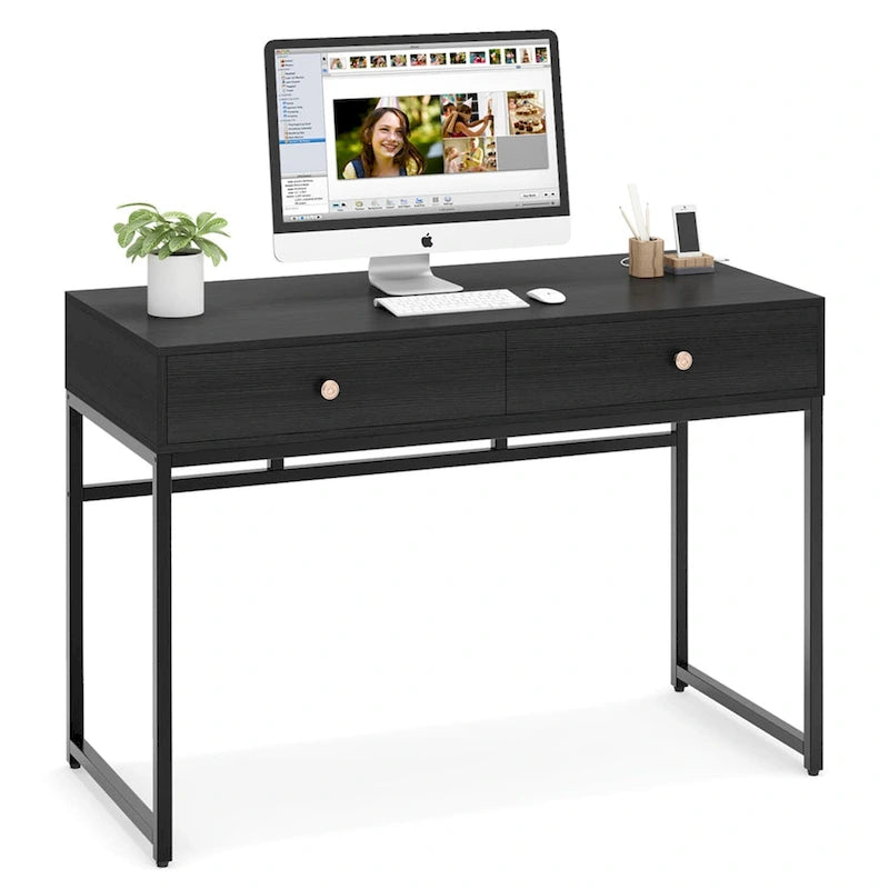 47 inch Home Office Desk Study Writing Table with 2 Storage Drawers