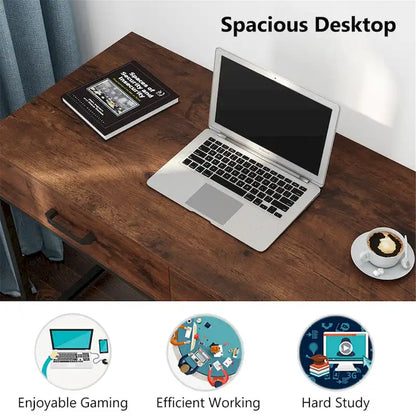 47 inch Home Office Desk Study Writing Table with 2 Storage Drawers