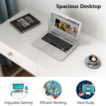 47 inch Home Office Desk Study Writing Table with 2 Storage Drawers