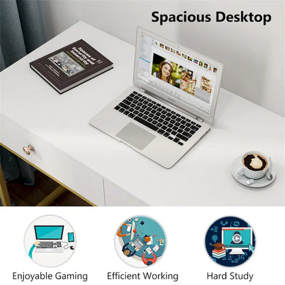 47 inch Home Office Desk Study Writing Table with 2 Storage Drawers