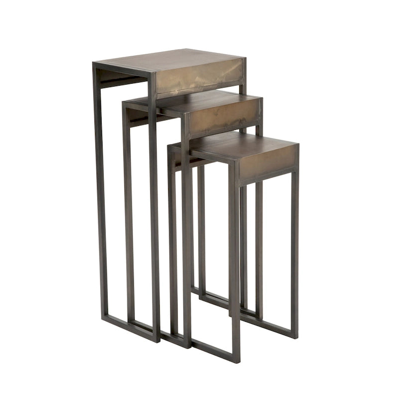 Metal Side Nesting Tables, Set of 3