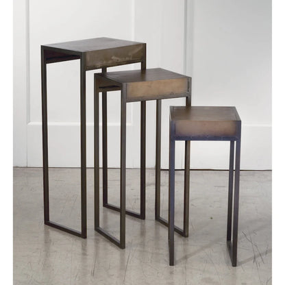 Metal Side Nesting Tables, Set of 3