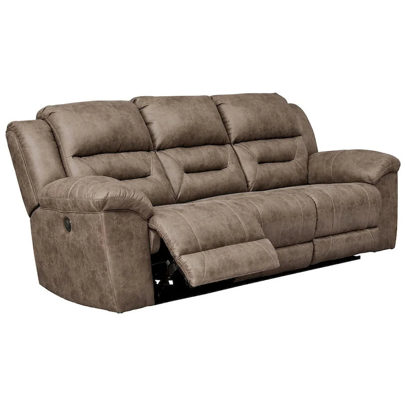 Stoneland Contemporary Reclining Power Sofa Fossil