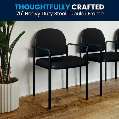 Comfort Stackable Steel Side Reception Chair with Arms