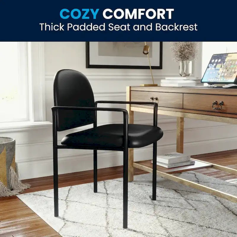 Comfort Stackable Steel Side Reception Chair with Arms
