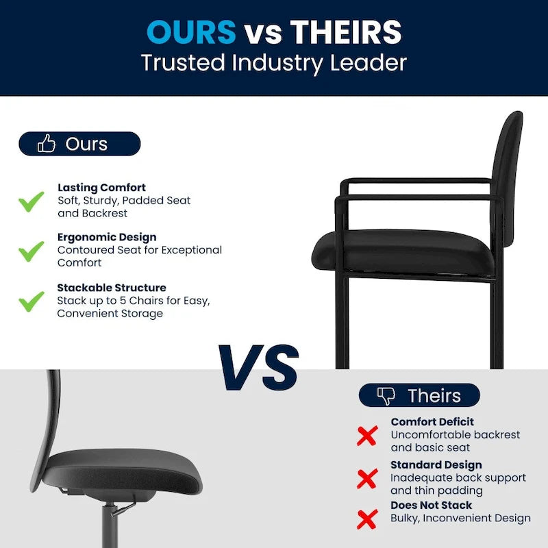 Comfort Stackable Steel Side Reception Chair with Arms