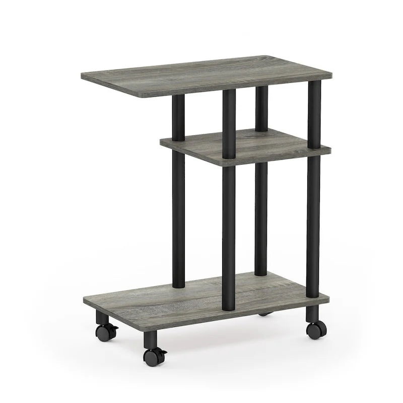 Furinno Turn-N-Tube U Shape Sofa Side Table with Casters