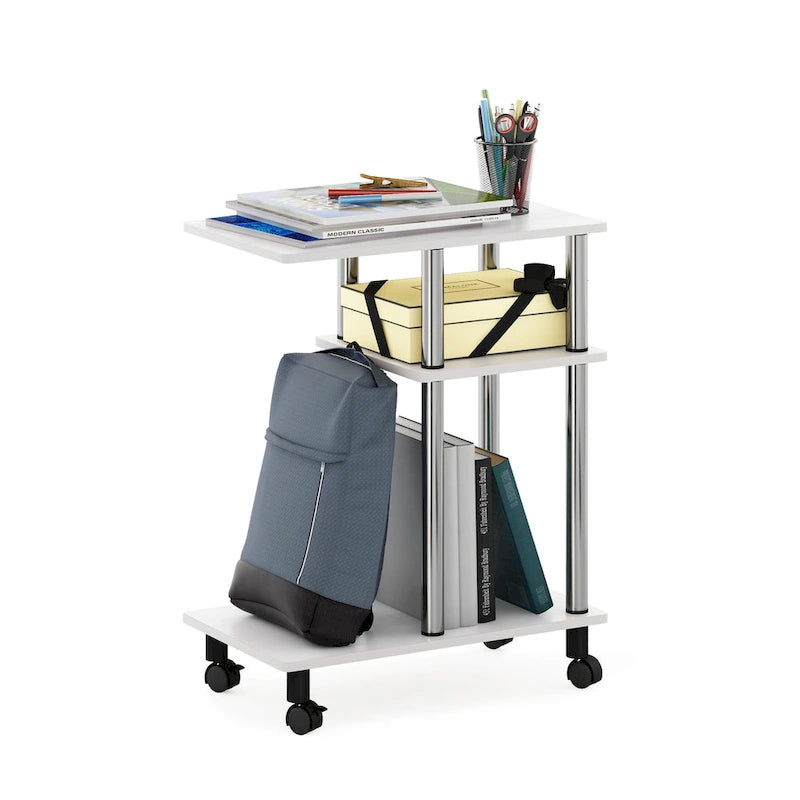 Furinno Turn-N-Tube U Shape Sofa Side Table with Casters