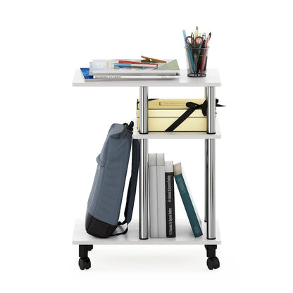 Furinno Turn-N-Tube U Shape Sofa Side Table with Casters