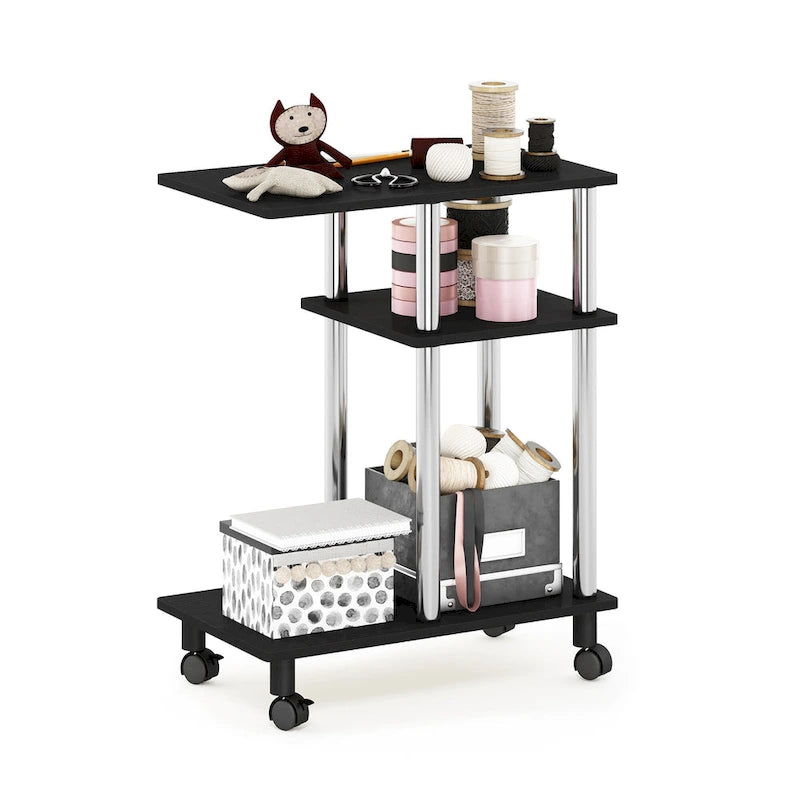 Furinno Turn-N-Tube U Shape Sofa Side Table with Casters