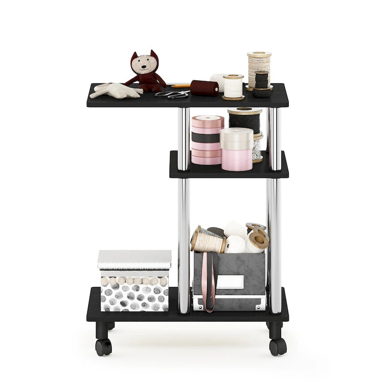 Furinno Turn-N-Tube U Shape Sofa Side Table with Casters