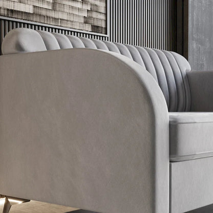 CraftPorch Vertical Channel Tufted Velvet Upholstered Sofa