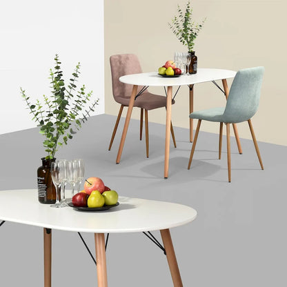 HomyLin 47.2 White Rectangular Dining Table for 4-6 People