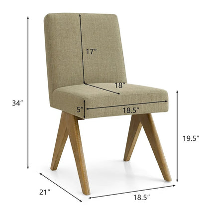 Linen Mid Century Modern Dining Chair