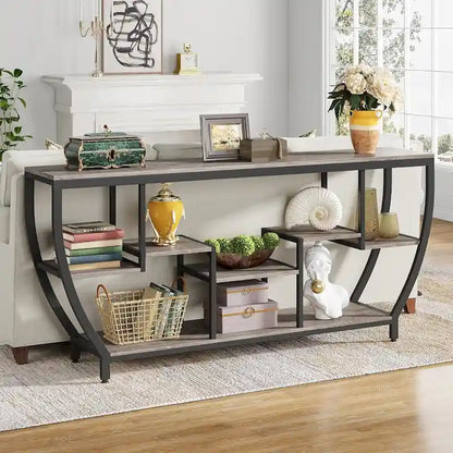 70.9 Inch Extra Long Console Table with Shelves,Sofa Console Table