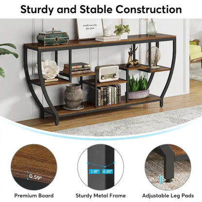 70.9 Inch Extra Long Console Table with Shelves,Sofa Console Table