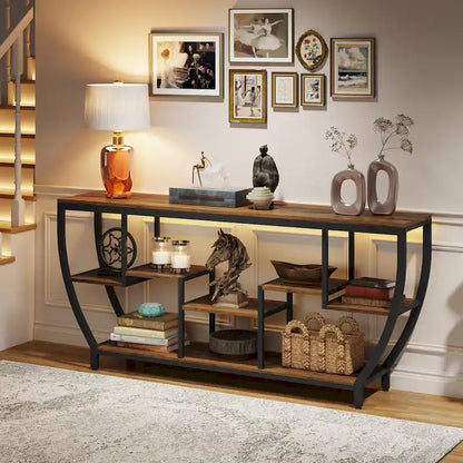 70.9 Inch Extra Long Console Table with Shelves,Sofa Console Table