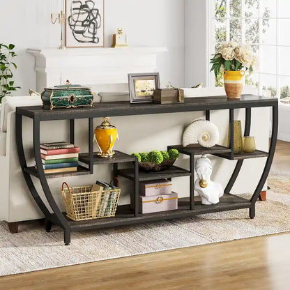 70.9 Inch Extra Long Console Table with Shelves,Sofa Console Table