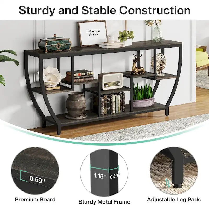 70.9 Inch Extra Long Console Table with Shelves,Sofa Console Table