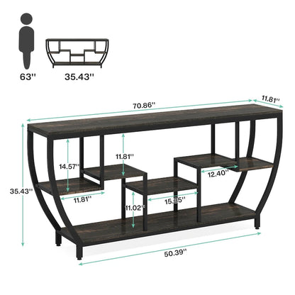 70.9 Inch Extra Long Console Table with Shelves,Sofa Console Table