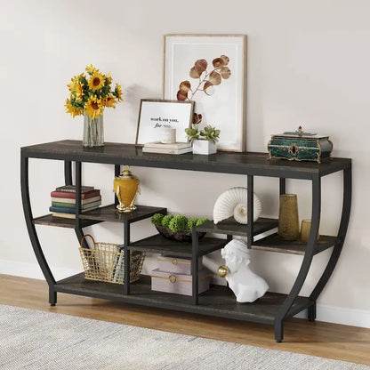 70.9 Inch Extra Long Console Table with Shelves,Sofa Console Table