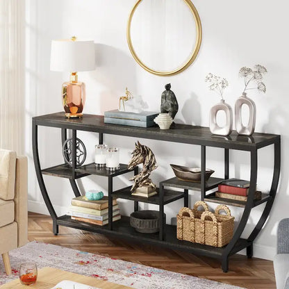 70.9 Inch Extra Long Console Table with Shelves,Sofa Console Table