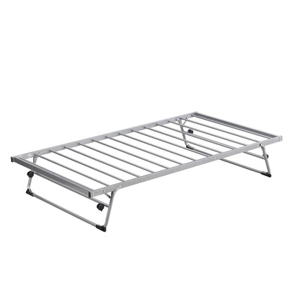Merax Twin Size Metal Daybed with Adjustable Trundle, Pop Up Trundle