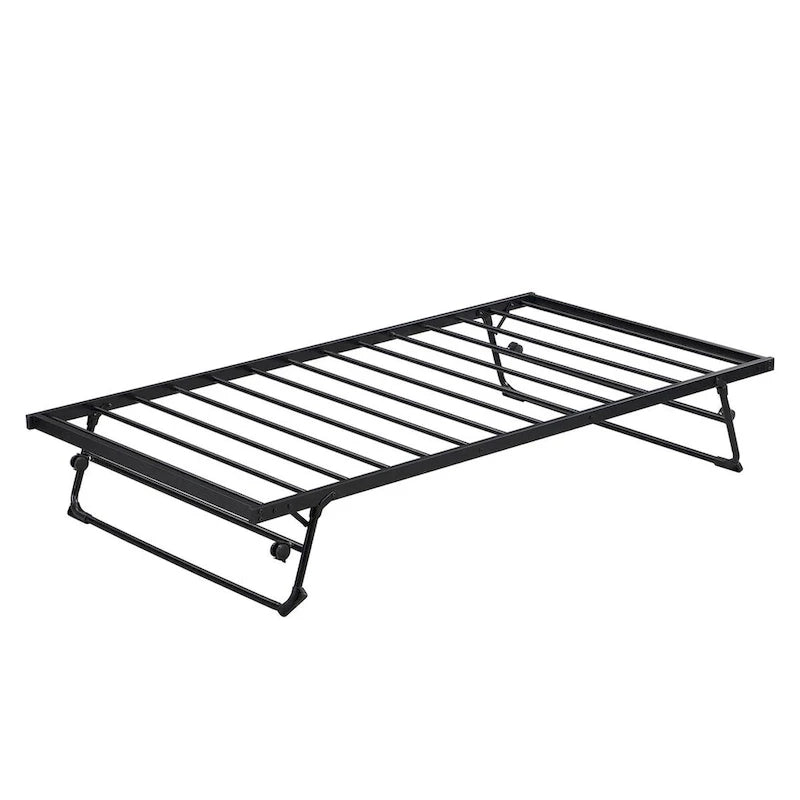 Merax Twin Size Metal Daybed with Adjustable Trundle, Pop Up Trundle