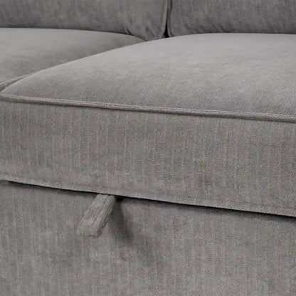 Pull Out Couch Futon Bed with USB Ports and Cup Holders ,Sectional Sofa with Storage Chaise