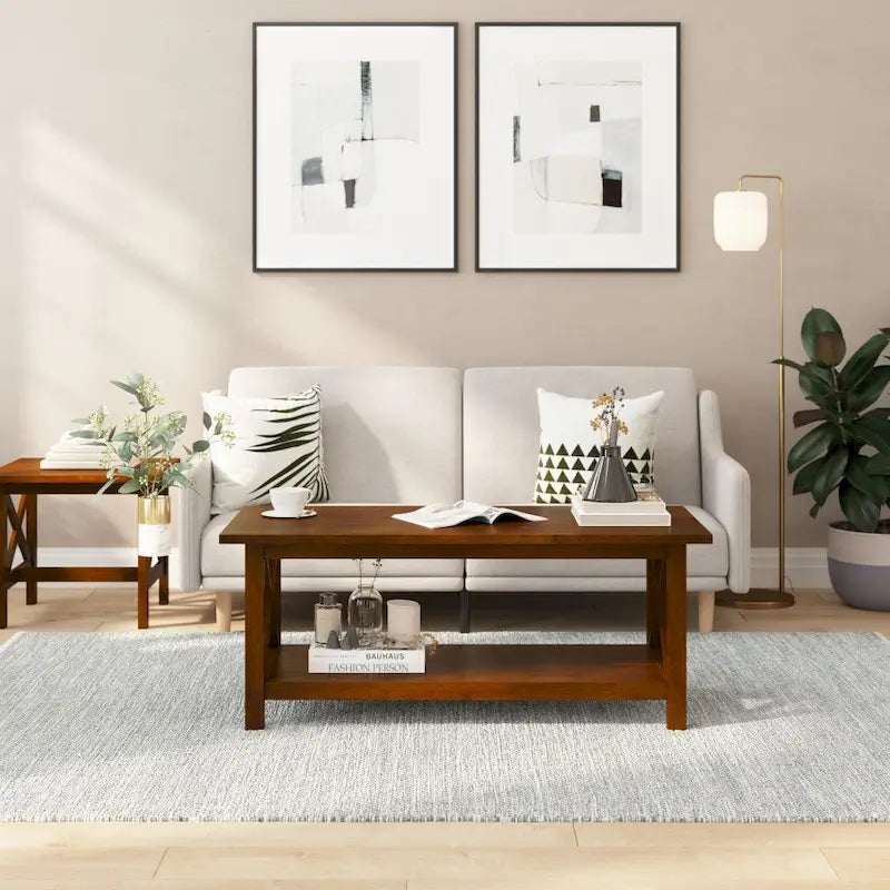 Classic Solid Wood Farmhouse Coffee Table