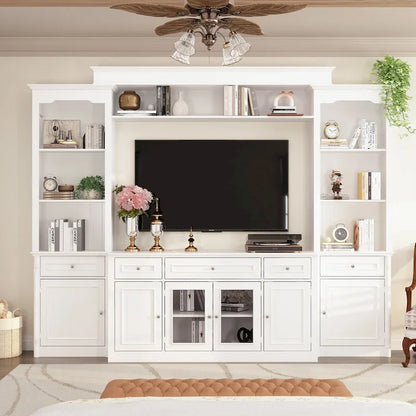 104.3x82.3 Complete Entertainment Wall Unit White TV Stand Display