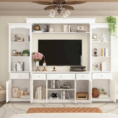 104.3x82.3 Complete Entertainment Wall Unit White TV Stand Display
