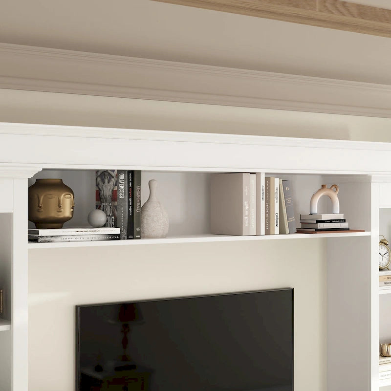 104.3x82.3 Complete Entertainment Wall Unit White TV Stand Display