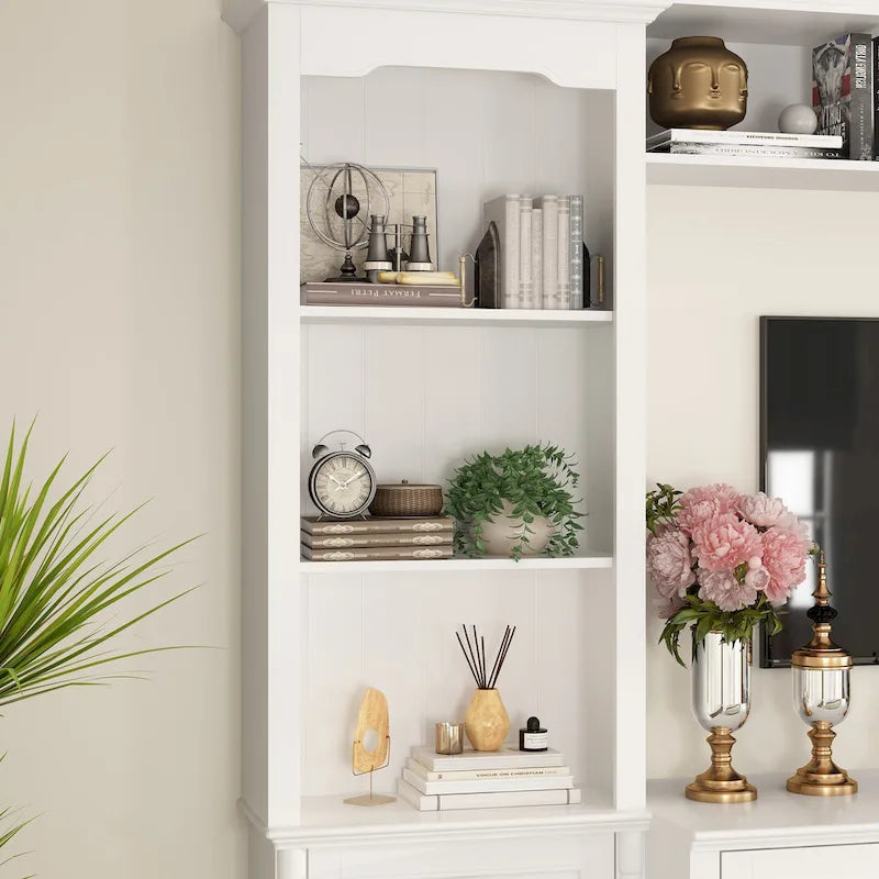 104.3x82.3 Complete Entertainment Wall Unit White TV Stand Display