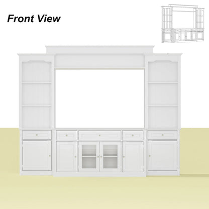 104.3x82.3 Complete Entertainment Wall Unit White TV Stand Display