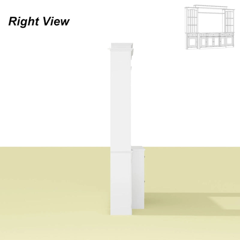 104.3x82.3 Complete Entertainment Wall Unit White TV Stand Display