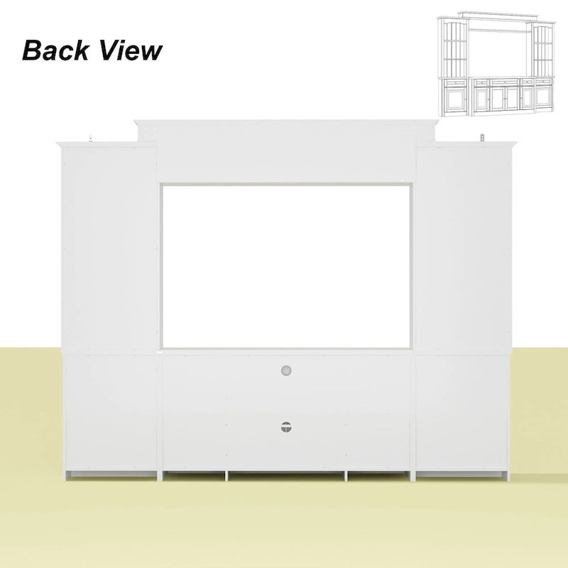 104.3x82.3 Complete Entertainment Wall Unit White TV Stand Display