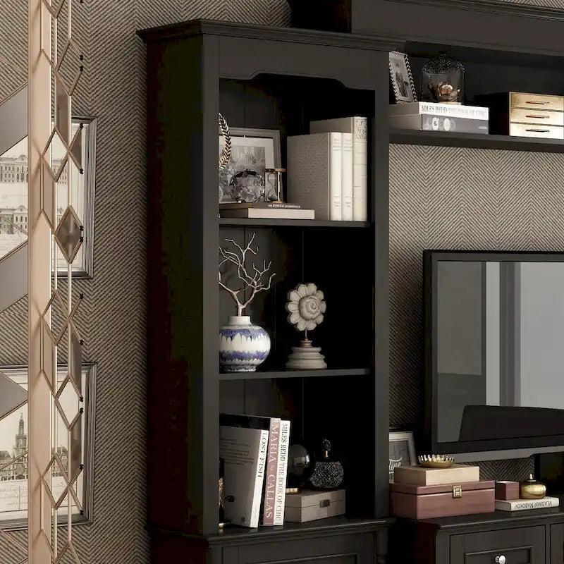 104.3x82.3 Complete Entertainment Wall Unit White TV Stand Display