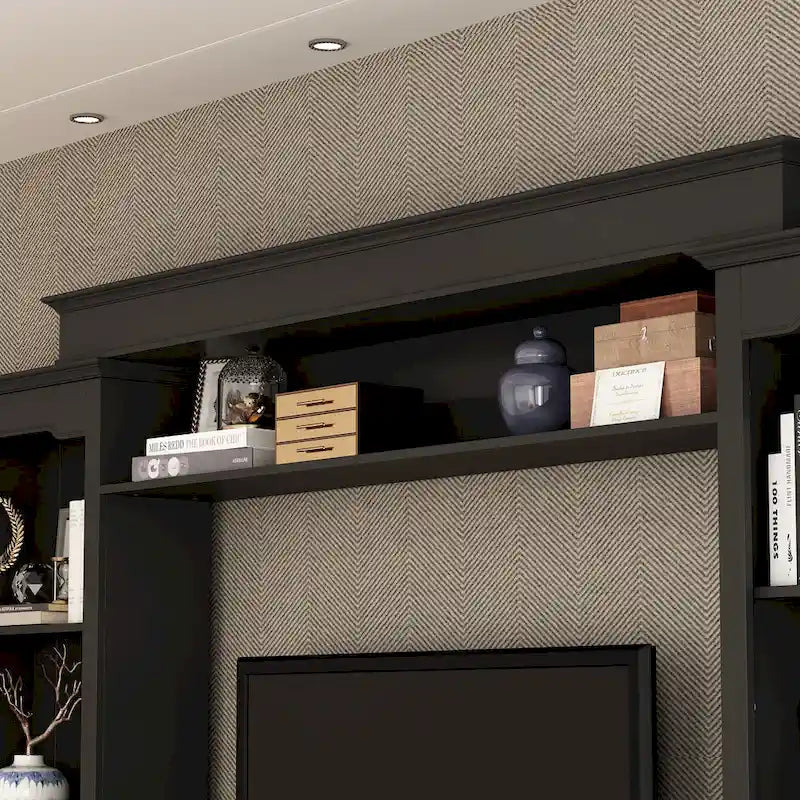 104.3x82.3 Complete Entertainment Wall Unit White TV Stand Display