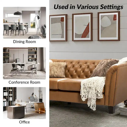 Regina 82.5 Tufted Genuine Leather Sofa Couch for Living Room By HULALA HOME