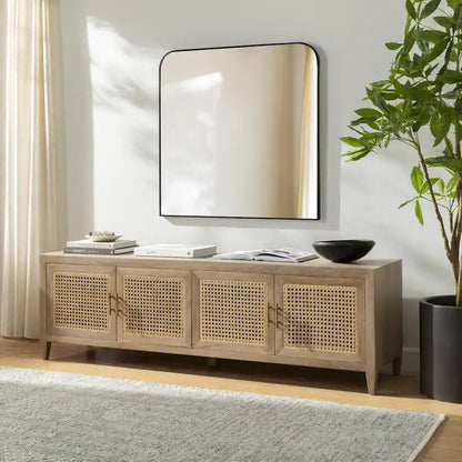 Mile Wood and Rattan Media Console