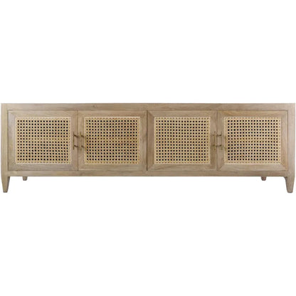 Mile Wood and Rattan Media Console