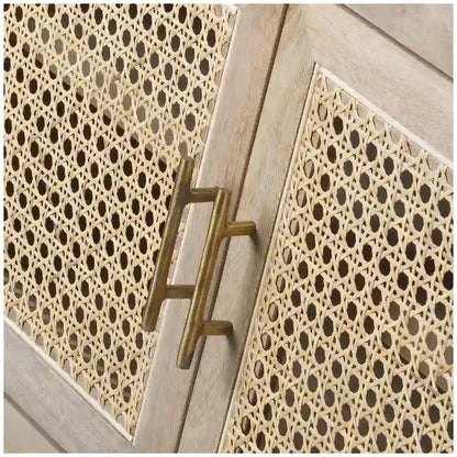 Mile Wood and Rattan Media Console
