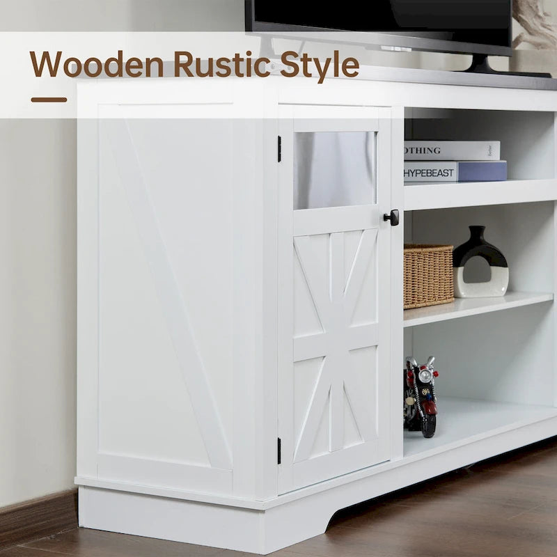 Ukuowu 66 Rustic Farmhouse TV Stand for 75 65 inch TV with Storage Cabinets for Living Room Bedroom