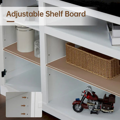 Ukuowu 66 Rustic Farmhouse TV Stand for 75 65 inch TV with Storage Cabinets for Living Room Bedroom